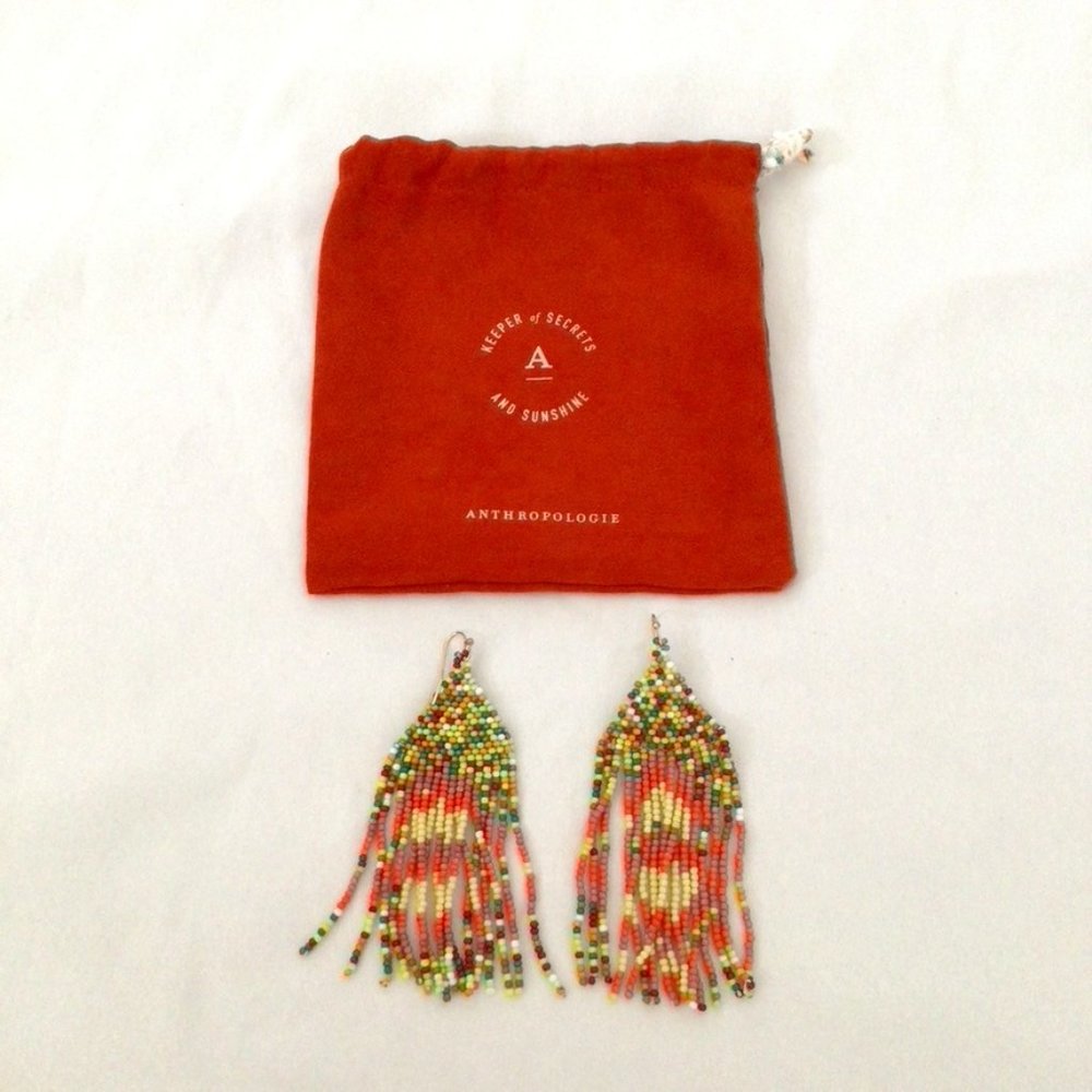 Anthropologie Beaded Dangle Earrings